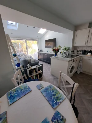 limited access home extension kitchen and dining area