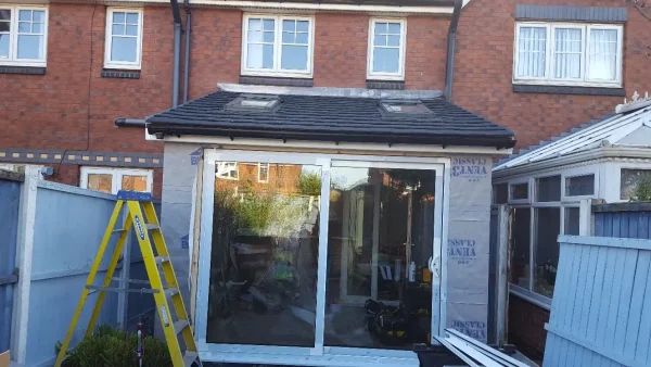 limited access home extension roof sips and bifold
