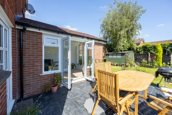 stunning conservatory conversion exterior french door side open